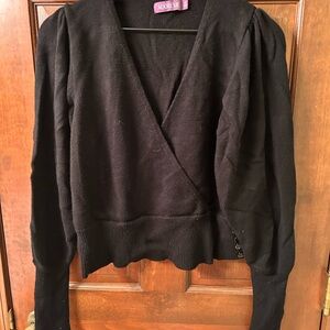 ADORE ME Women's Black Sweater with snap button front closure. Size M